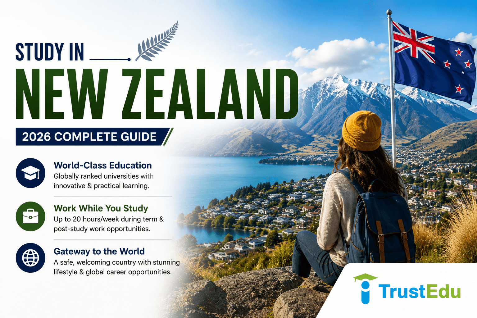 Study in New Zealand 2026: NZD $20k Living Funds, Tier 1 Green List PR & 3-Year Post-Study Visas