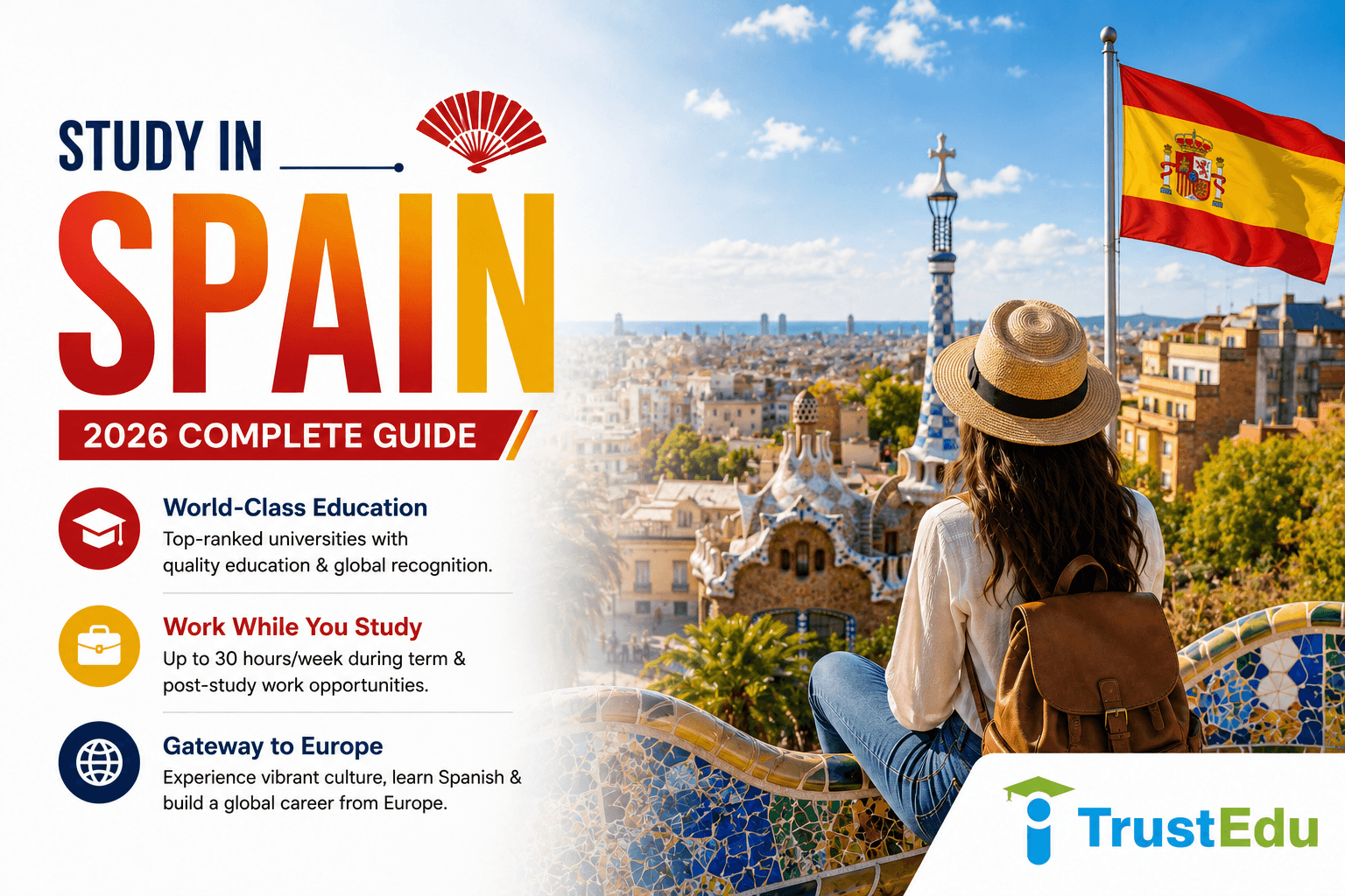Study in Spain Guide (2026): Low Public Tuition, 30-Hour Work Rules & Post-Study Visas